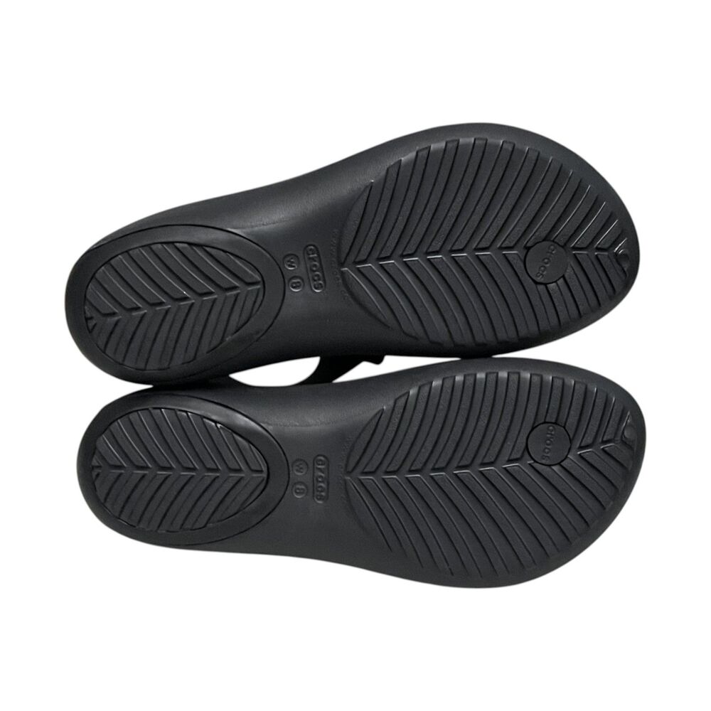 Crocs Serena Embellish Flip Black Floral Thong Sandals Comfort Women's 8 - Picture 7 of 12